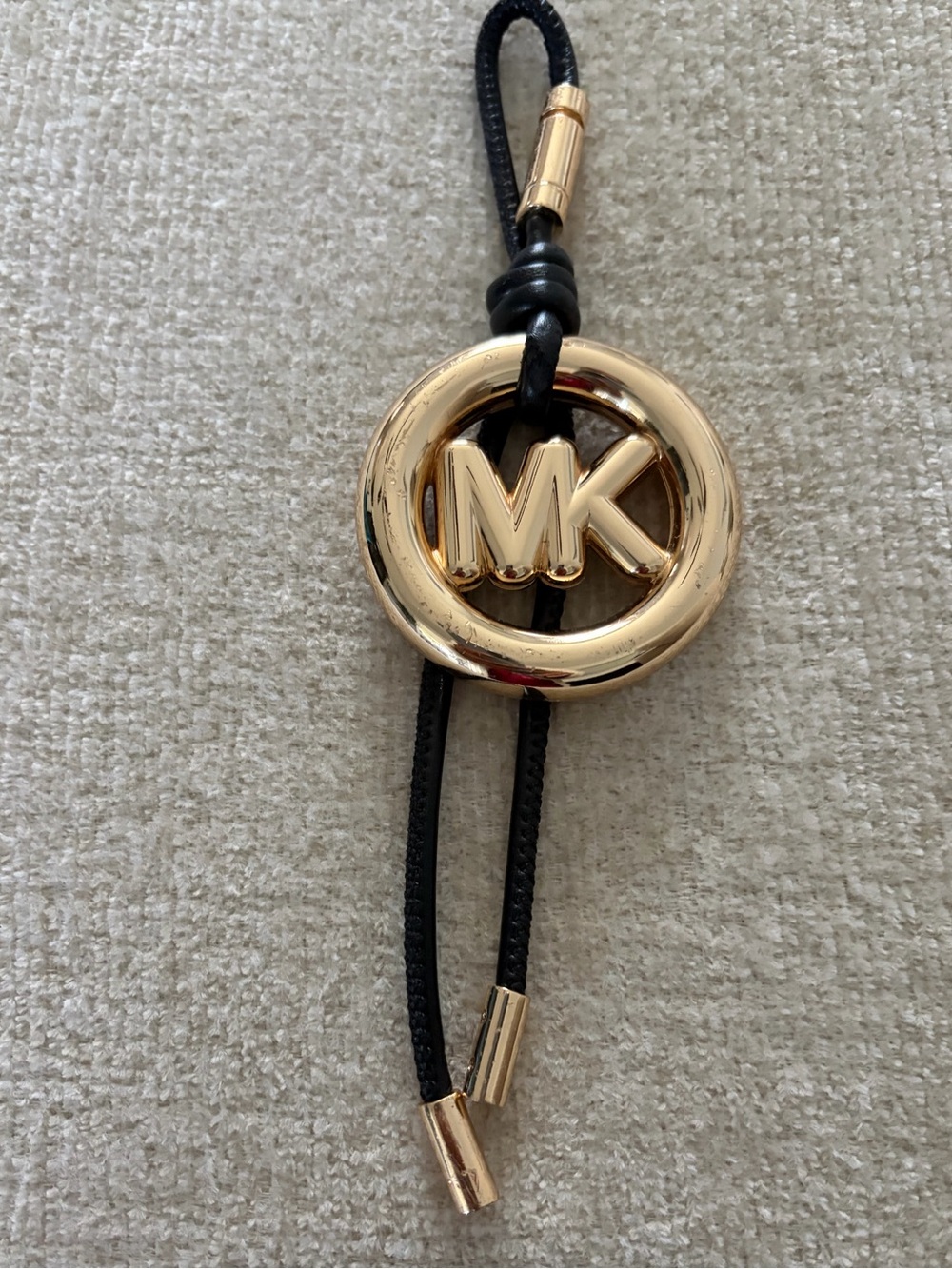 Michael Kors Gold and Black MK Pop Leather Charm - Picture 7 of 7